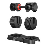 Adjustable Dumbbell Set, 10 In 1 Free Dumbbell For Men And Women, Black Dumbbell For Home Gym, Full Body Workout Fitness, Fast Adjust By Turning Handle 10 Gears55 LB