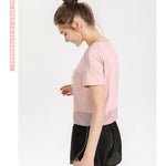 Yoga Exercise Fitness Running Top Women Short SLeeves
