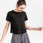 Yoga Exercise Fitness Running Top Women Short SLeeves