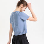 Yoga Exercise Fitness Running Top Women Short SLeeves