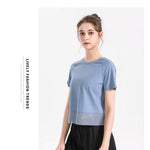 Yoga Exercise Fitness Running Top Women Short SLeeves