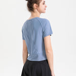 Yoga Exercise Fitness Running Top Women Short SLeeves