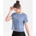 Yoga Exercise Fitness Running Top Women Short SLeeves