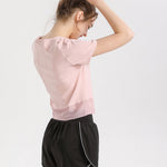 Yoga Exercise Fitness Running Top Women Short SLeeves