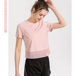Yoga Exercise Fitness Running Top Women Short SLeeves