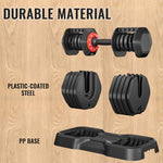 Adjustable Dumbbell Set, 10 In 1 Free Dumbbell For Men And Women, Black Dumbbell For Home Gym, Full Body Workout Fitness, Fast Adjust By Turning Handle 10 Gears55 LB