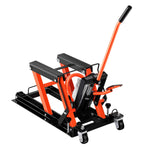 Motorcycle Lift, 1500lbs Weight Capacity, Hydraulic & Pneumatic Motorcycle Jack, 4.1-15 In Height Range, Heavy Duty Bike Repair Stand With Removable Ramp With 2 Casters For ATVs, Dirt Bike